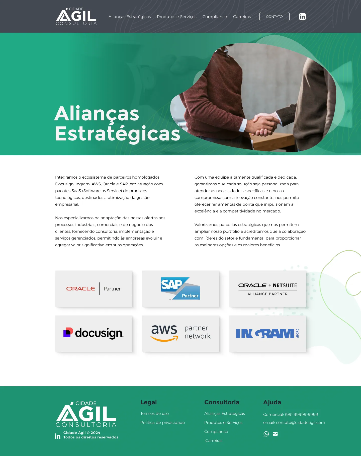 Página Alianças do site Cidade Ágil