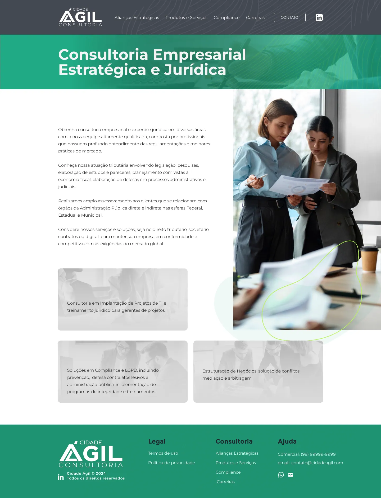 Página Consultoria do site Cidade Ágil