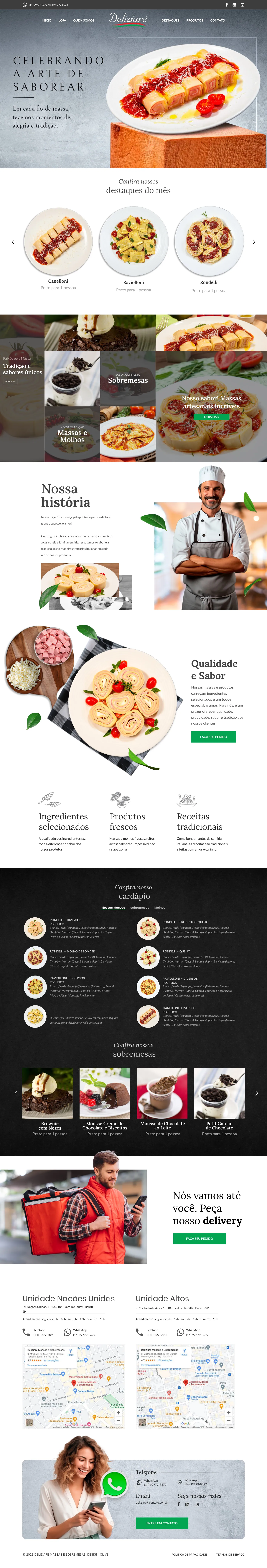 Página Layout · Home do site Deliziare