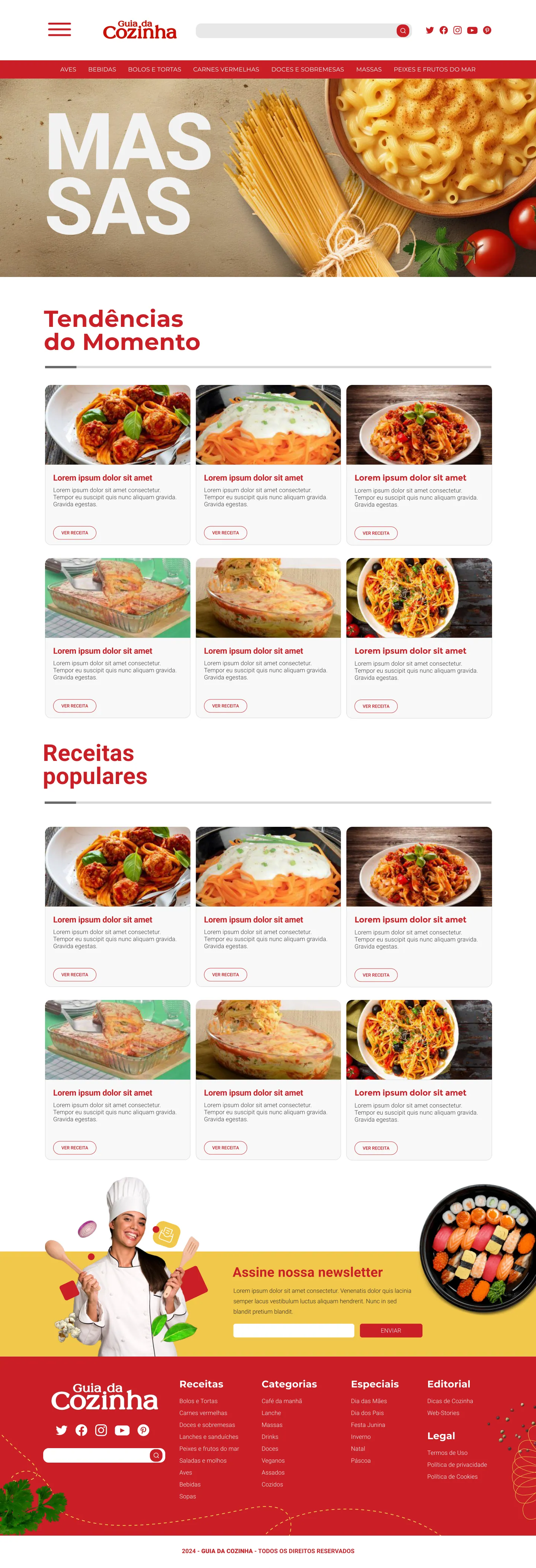 Página Categoria do site Guia da Cozinha