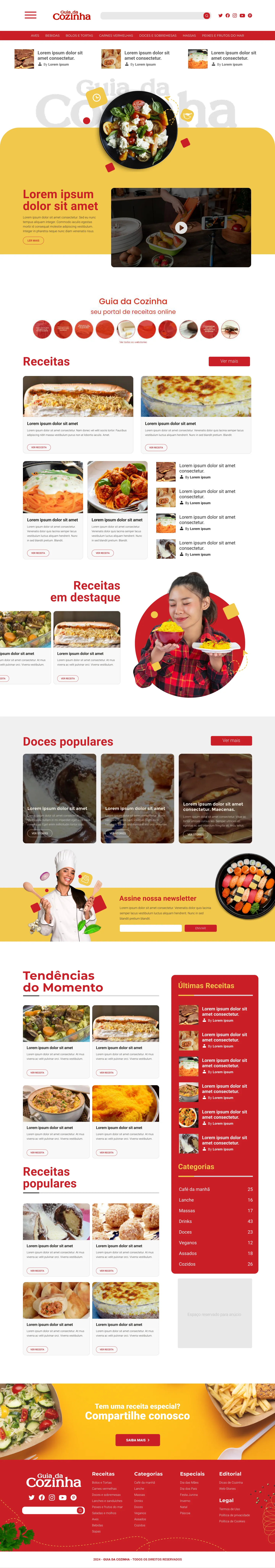 Página Home do site Guia da Cozinha