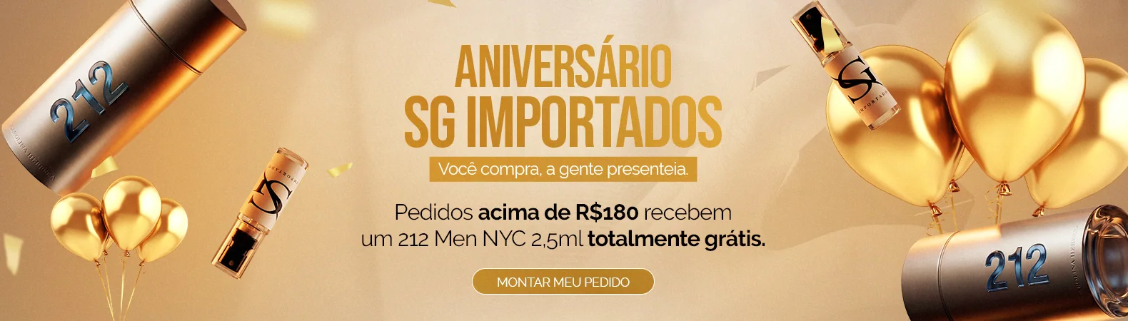 Banners de site: Aniversário — SG Importados