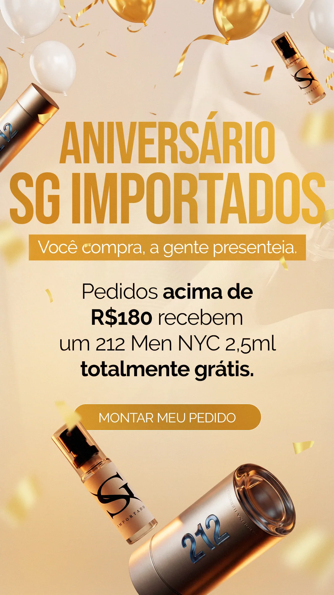 Stories: Aniversário — SG Importados